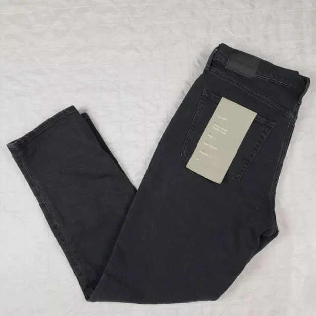 NWT Everlane Women's Cheeky Straight Jeans Washed Black High Waist Ankle Size 31