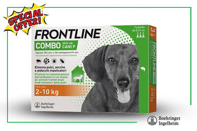🎉 Antiparassitario Frontline Combo Per Cani (P) 3 Pipette (2-10 Kg) Offerta 🎉
