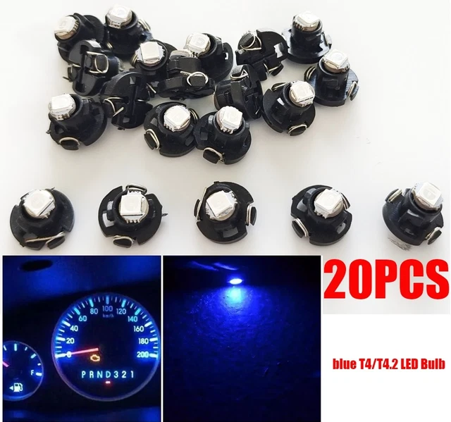 20x T4.2 1SMD LED Instrument Bulbs - Pink Neo Wedge Dash Lights, 3528 LED, 12V