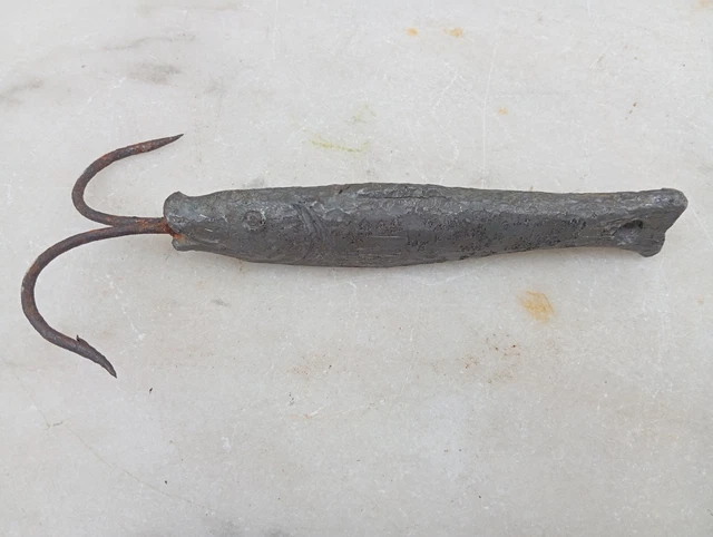 Poids De Pêche Ancien En Plomb, Forme De Morue - 1,5 Livre, Pour Pêche En Mer