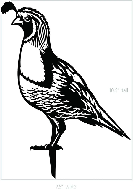 Quail Decoration | Garden Art | Backyard Art | Tree Art | Silhouette Art