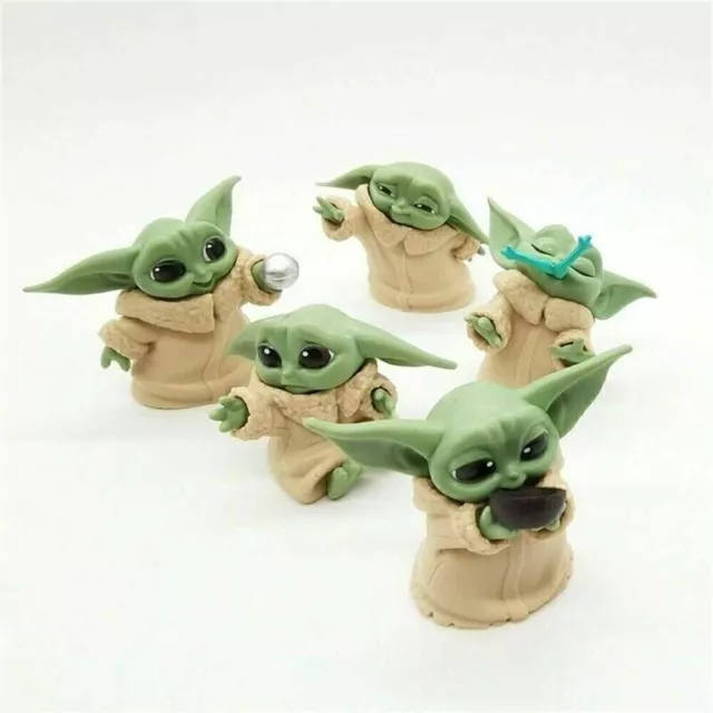 DE 6 Stück Yoda 6 cm Grogu Cupcake Topper Spielzeug Geschenk A8V3