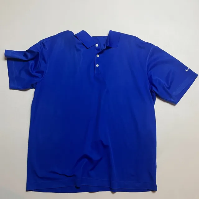 Nike Golf Dri-Fit Men Blue Button Up Short Sleeve Pullover T-Shirt Size Large