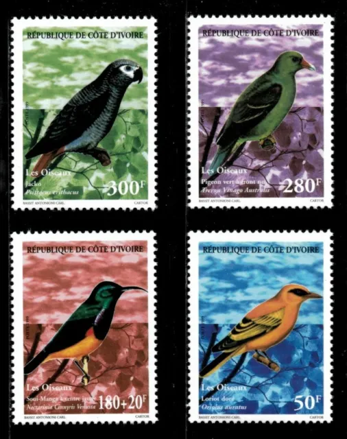 Ivory Coast 1999 - Birds of Africa, Fauna - Set of 4 Stamps Scott 1044-47 - MNH