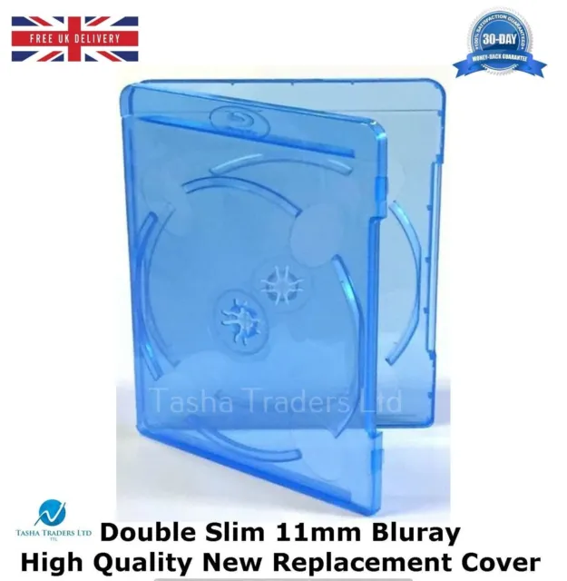 100 Double Slim Blu ray Case 11 mm Spine New Empty Cover Side by Side HQ AAAA
