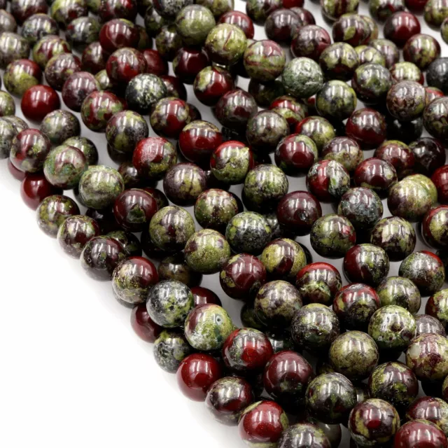 Natural Dragon Blood Jasper 4mm 6mm 8mm 10mm Round Beads 15" Strand