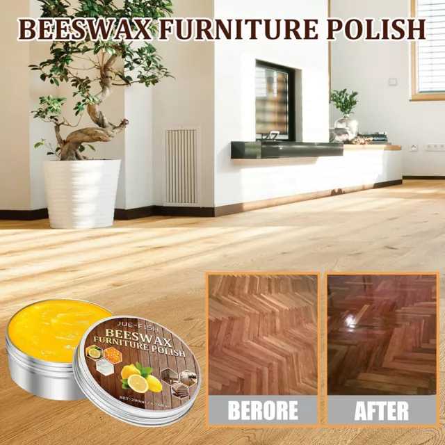 200g Wood Care Wax Natural Furniture Repair Agent Wood Seasoning Beewax Home Use 2