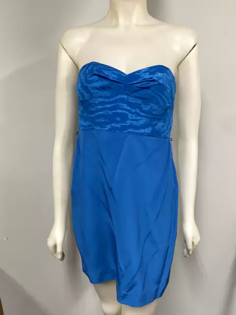 Ali Ro Silk Dark Blue Strapless Dress size 4