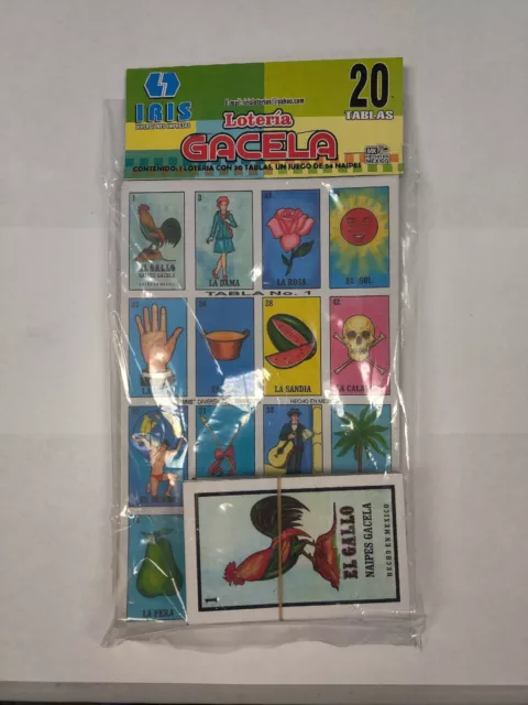 Loteria Card Game Naipes Gacela Mexican Bingo Set of 20 Boards And Card Deck