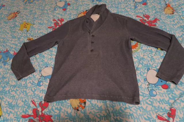 THEORY PETROVV MEN'S Shawl Collar Button Cardigan Sweater Slate Blue ...