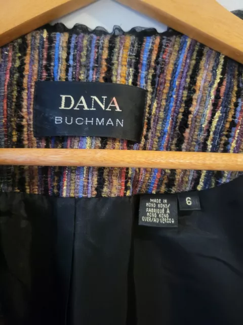 VINTAGE DANA BUCHMAN Womens Size 6 Open Front Wool Blend Blazer $39.00 ...