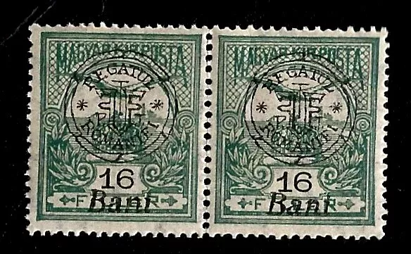 1919 WWI Ungarn Siebenbürgen Rumänische Besetzung 16B Postfrisch Paar 6N4 CV$75