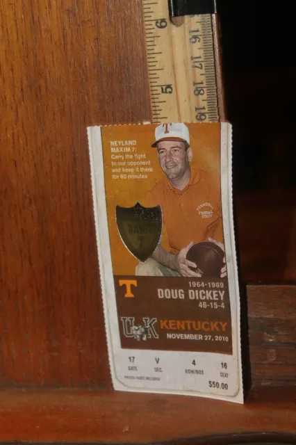 Tennessee Vols Volunteers Football Ticket Stub 2010 vs Kentucky Wildcats 11-27