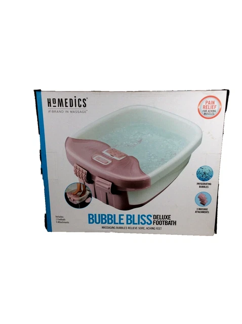 Baño de pies HoMedics Bubble Bliss de lujo - 3 accesorios de masaje - baño de pies spa - NUEVO