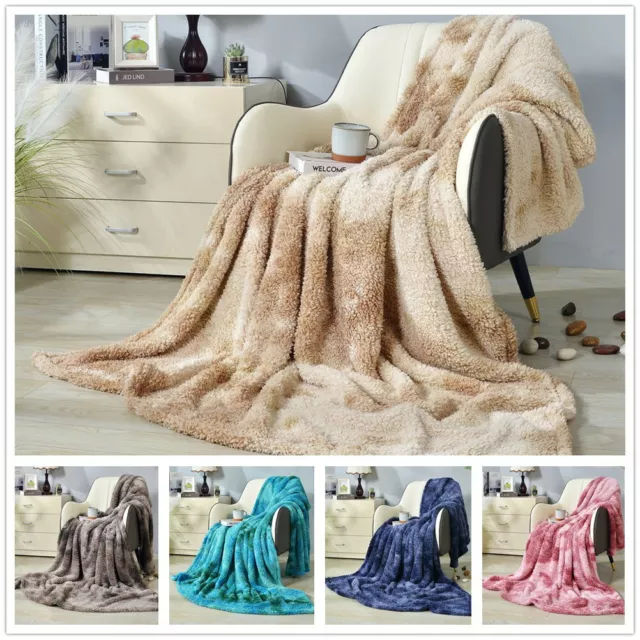 Sherpa Flannel Fleece Throw Blanket Extra Soft Cozy Fuzzy for Sofa Couch Bed