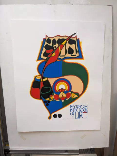 " Inscribe Us In The Book Of Life "  Serigraph By  Mordechai Rosenstein