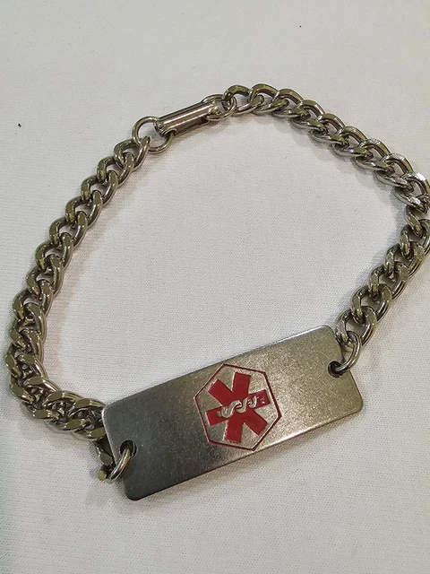 Stainless Steel Medical ID Bracelet Penicillin Allergy
