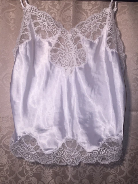 Vintage Oscar de la Renta White Lace Camisole ILGWU Label Made In USA Size 36