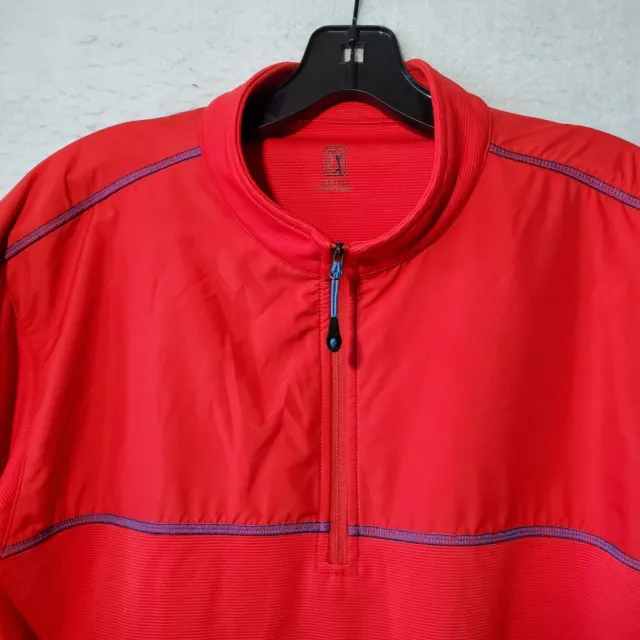 PGA TOUR MEN'S Quarter Zip Golf Longsleeve Pullover Shirt Red XL $29.97 ...