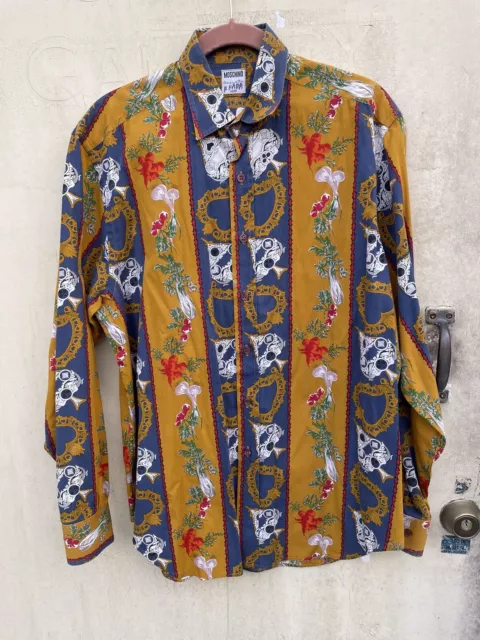 vintage 90s Moschino Shirt Art Print Men’s Rare Cheap & Chic By Moschino uomo