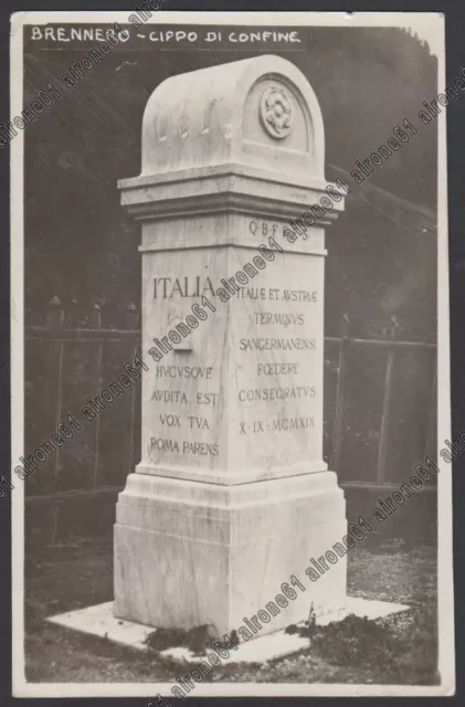 BOLZANO BOZEN BRENNERO 41 Brennerpass CONFINE FRONTIERA Cartolina REAL PHOTO