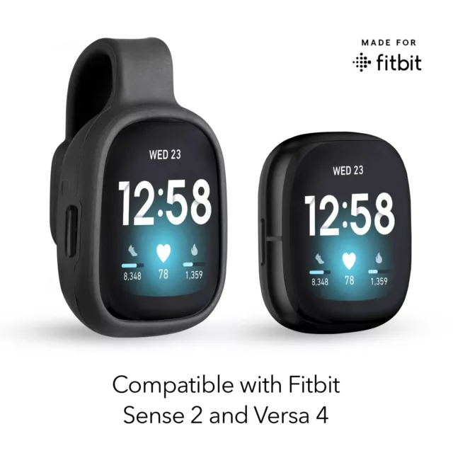 Wasserstein Clip Holder Compatible with Fitbit Sense 2/Versa 4 (Black, 1 Pack) 2
