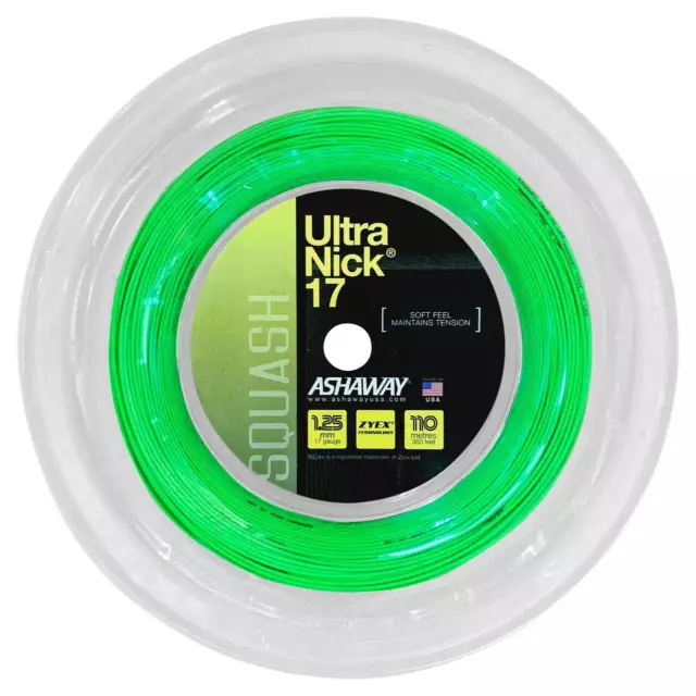 Ashaway UltraNick 17 1.25mm Squash Strings 110M Reel