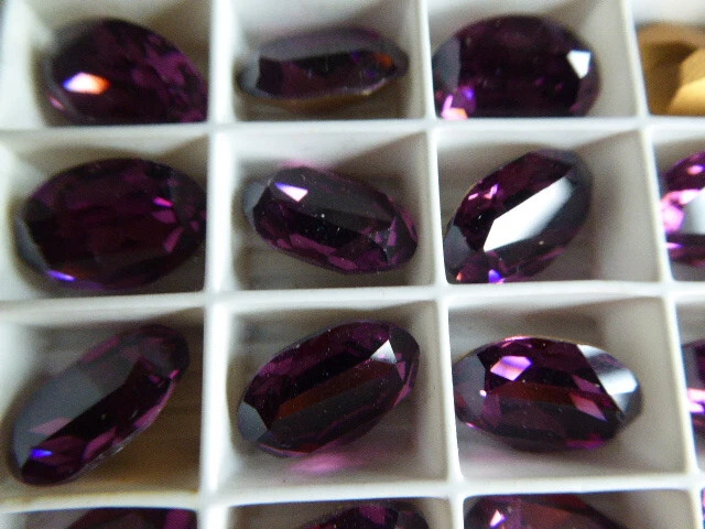 Lot perles Cristal Ovale Amethyste swarovski vintage