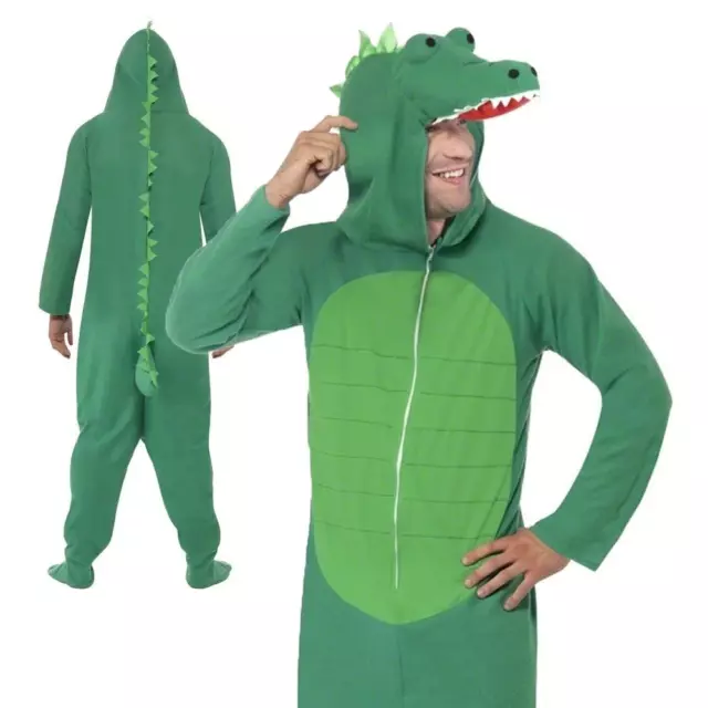 Adult Crocodile Animal Mens Womens Fancy Dress Zoo Costume Book Day