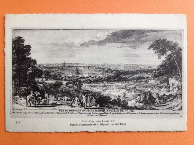 cpa engraving drawing litho ROYALTY SAINT CYR under LOUIS XV Engraving Drawing