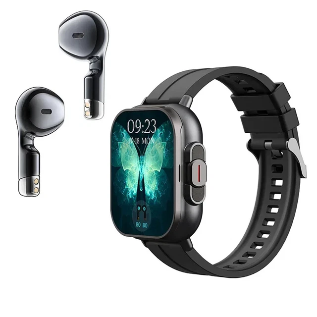 2 IN 1 Smart Watch with TWS Earbuds Bluetooth Wireless Headset For