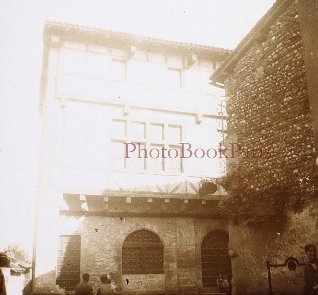 Pérouges Beau Village de France c1930 Photo Plaque verre Stereo Vintage V33L5n4