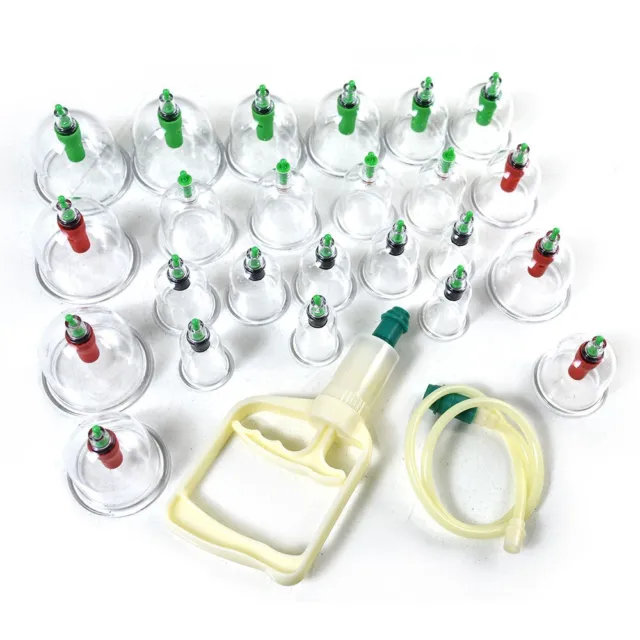 Set 24 Cups Chinese Suction Vacuum Cupping Magnetic Therapy Massage Acupuncture