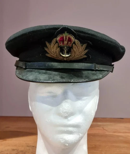 ORIGINAL WW2 ROYAL Navy Officer Gieves Visor Cap With Kc Bullion Badge ...