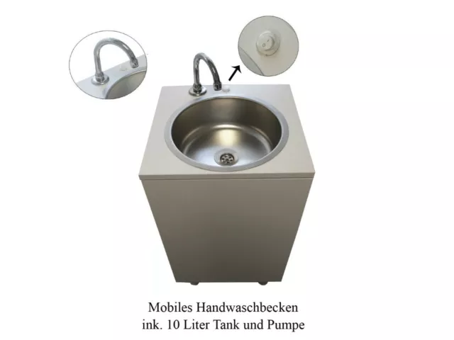 Mobiles Waschbecken Edelstahl Spülbecken Handwaschbecken B-Ware -Small