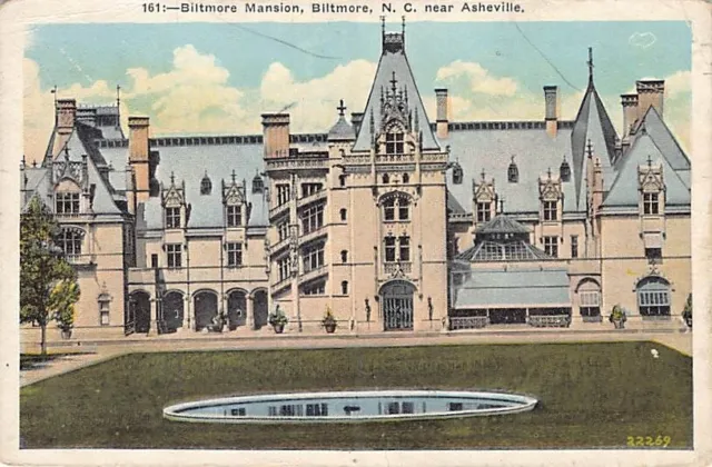 Postcard NC: Biltmore Mansion, Asheville, North Carolina, WB, Unposted