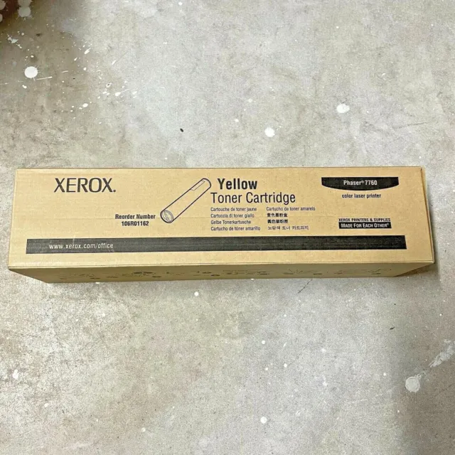NEW Xerox 106R01162 Phaser 7760 Yellow Toner Cartridge 25k Genuine OEM Original