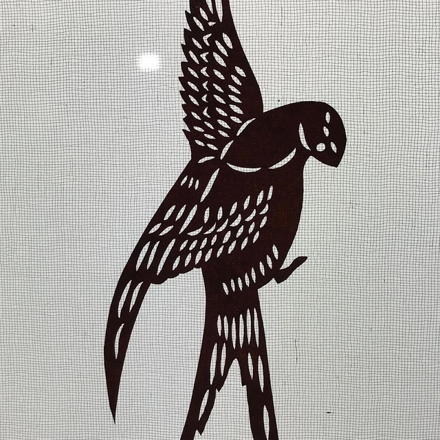 Antique Japanese Katagami Paper Kimono Stencil Swallow Bird Tsubame A644