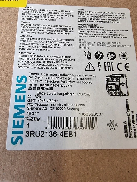 3Ru2136-4Eb1 Siemens 22-32A /#8 6A2 8682