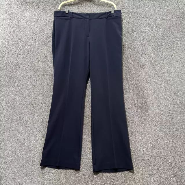 Worthington Trouser Pants 14 Navy Blue Curvy Fit Mid Rise Bootcut Office Career