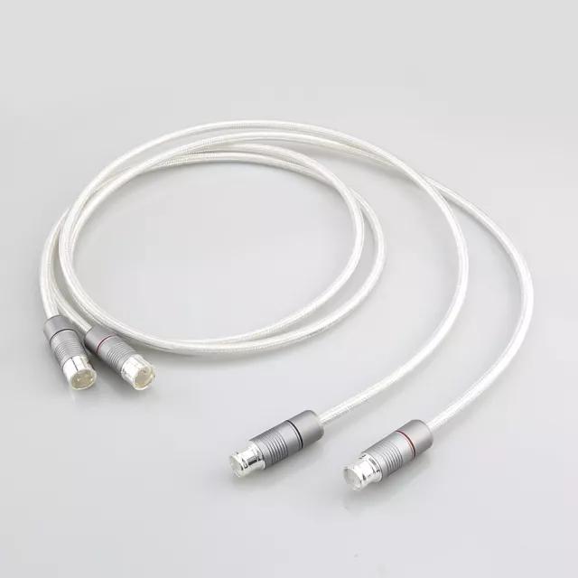 1 pair Audiocrast Pure Silver XLR Balanced Cable HiFi Audio Interconnect Core