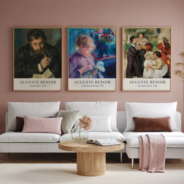 Set of 3 Auguste Renoir Vintage Gallery Abstract Modern Wall Art, Home Decor
