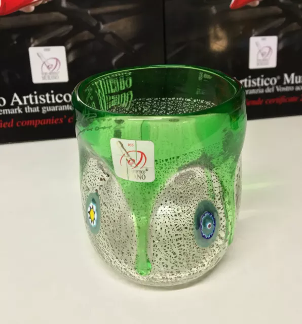 GOTO bicchiere in vetro di Murano con Murrine, Murano glass Vase