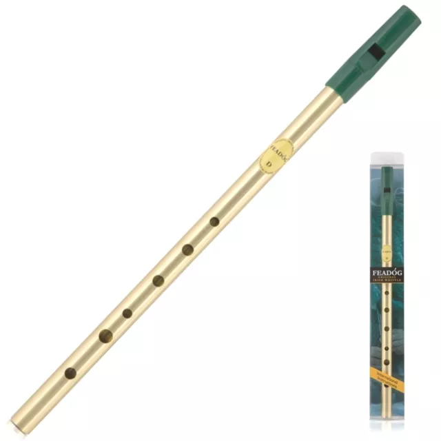 Feadóg Brass D Original Irish Whistle (FW01) Ideal for St .Patrick's day.