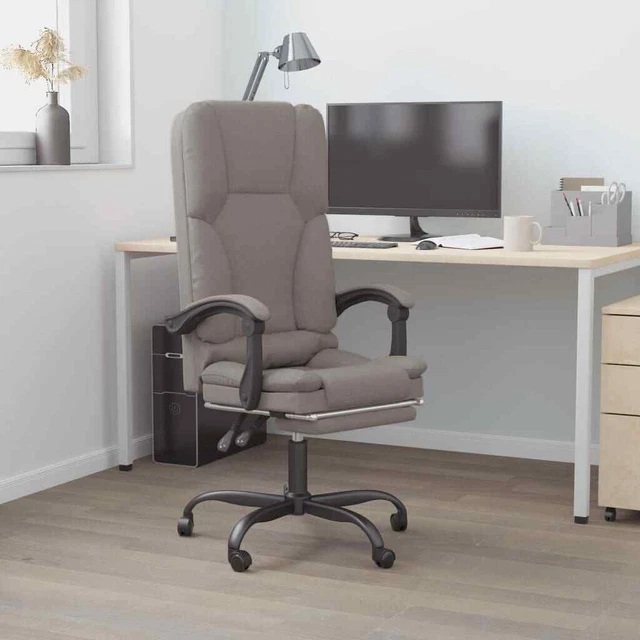 Fauteuil de massage inclinable de bureau Taupe Tissu
