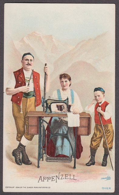 Singer Sewing Machine in Appenzell Switzerland trade card 1894