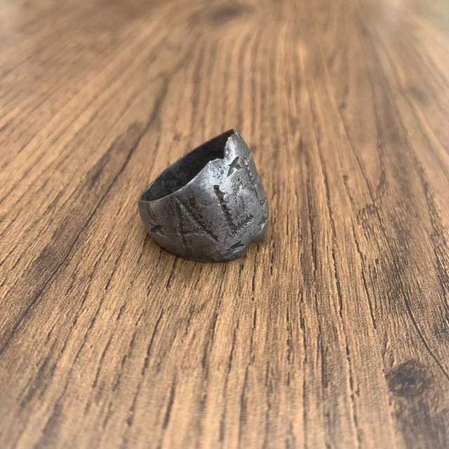 Very Old Rare Ancient Viking Ring Silvered Artifact Authentic Engraved Stunning