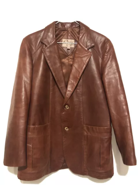 VTG Men's Remy Leather Fashions 70’s Soft Leather Cognac Jacket Sz S 38 XLNT