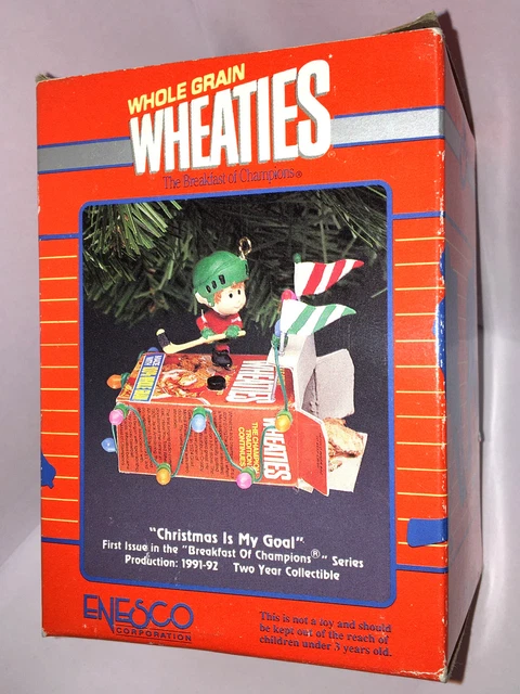 Enesco 1991 Navidad Es My Gol Wheaties Cereales Hockey Ornamento General Mills 2