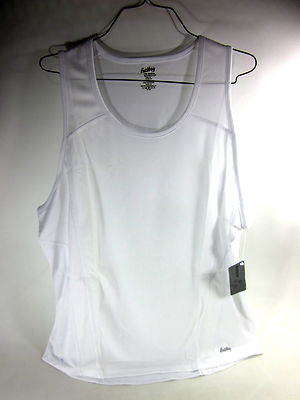 EASTBAY MEN'S 2-COLOR RUN SINGLET WHITE/BLACK POLYESTER SIZE LARGE,8137205,NEW 